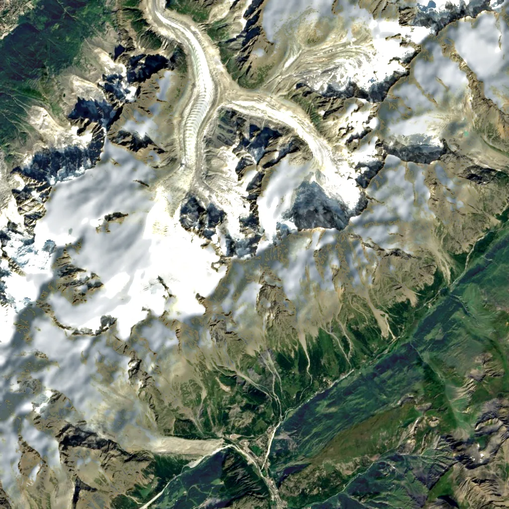 Aiguille de Rochefort seen from above (Sentinel-2)