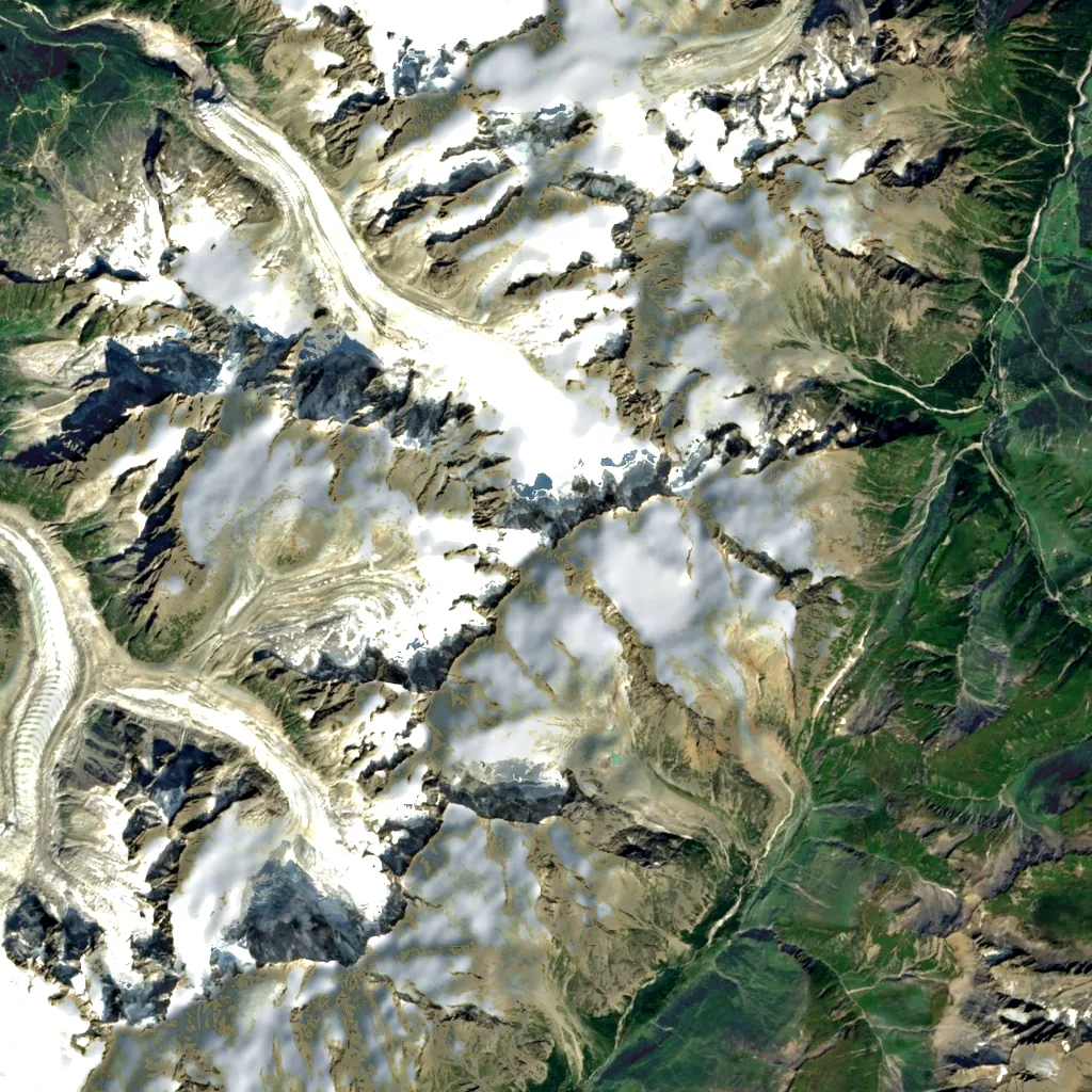 Aiguille de Triolet seen from above (Sentinel-2)