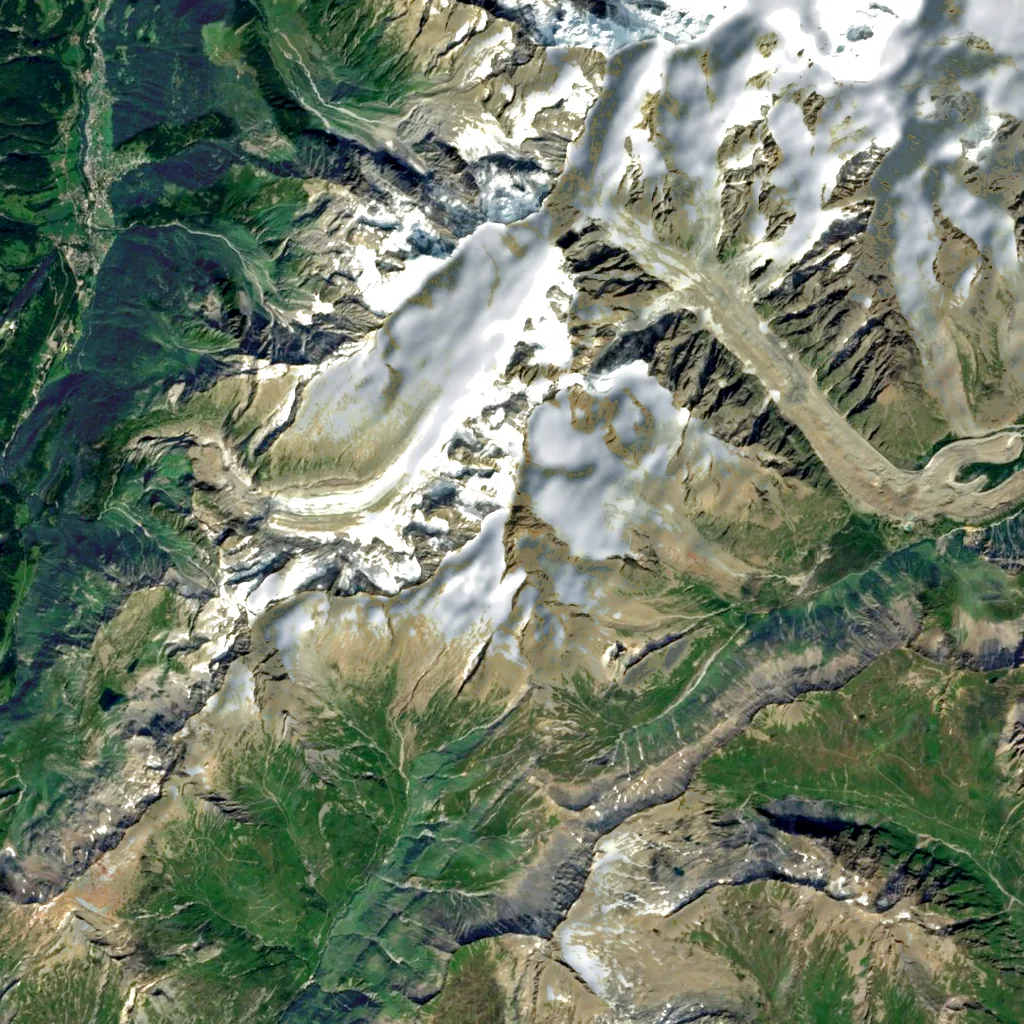 Aiguille des Glaciers seen from above (Sentinel-2)