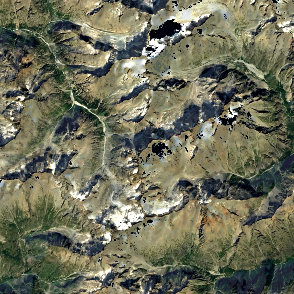 Ailefroide seen from above (Sentinel-2)