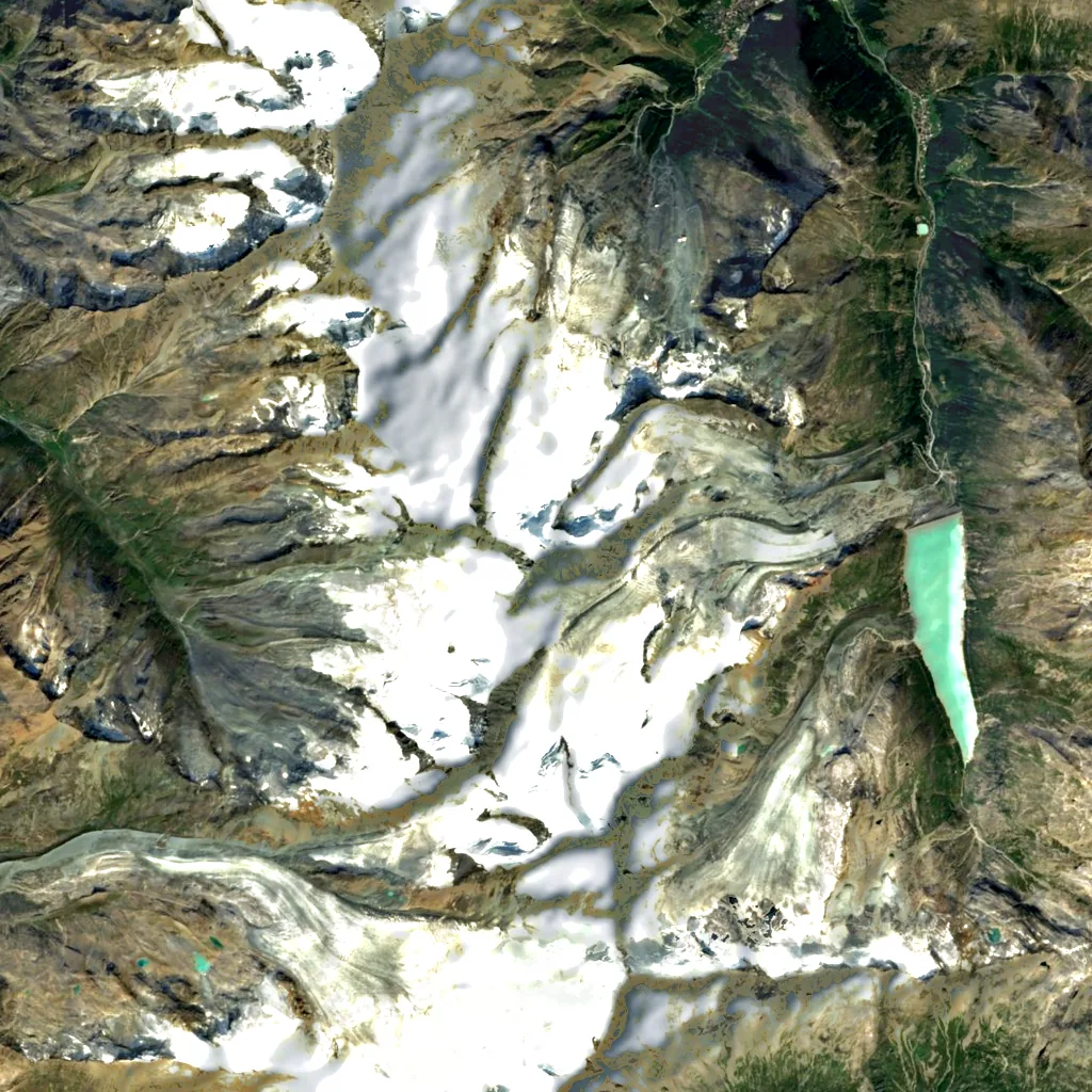 Allalinhorn seen from above (Sentinel-2)