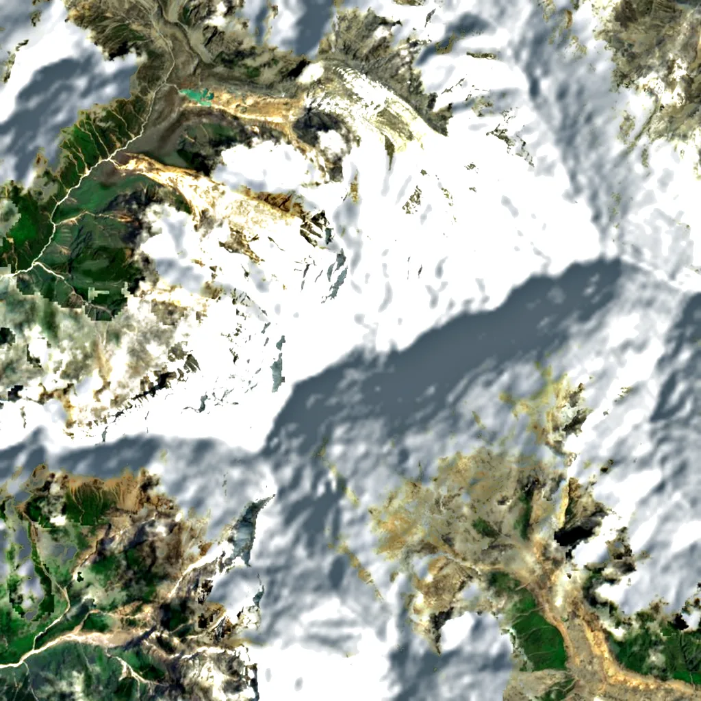 Annapurna I seen from above (Sentinel-2)