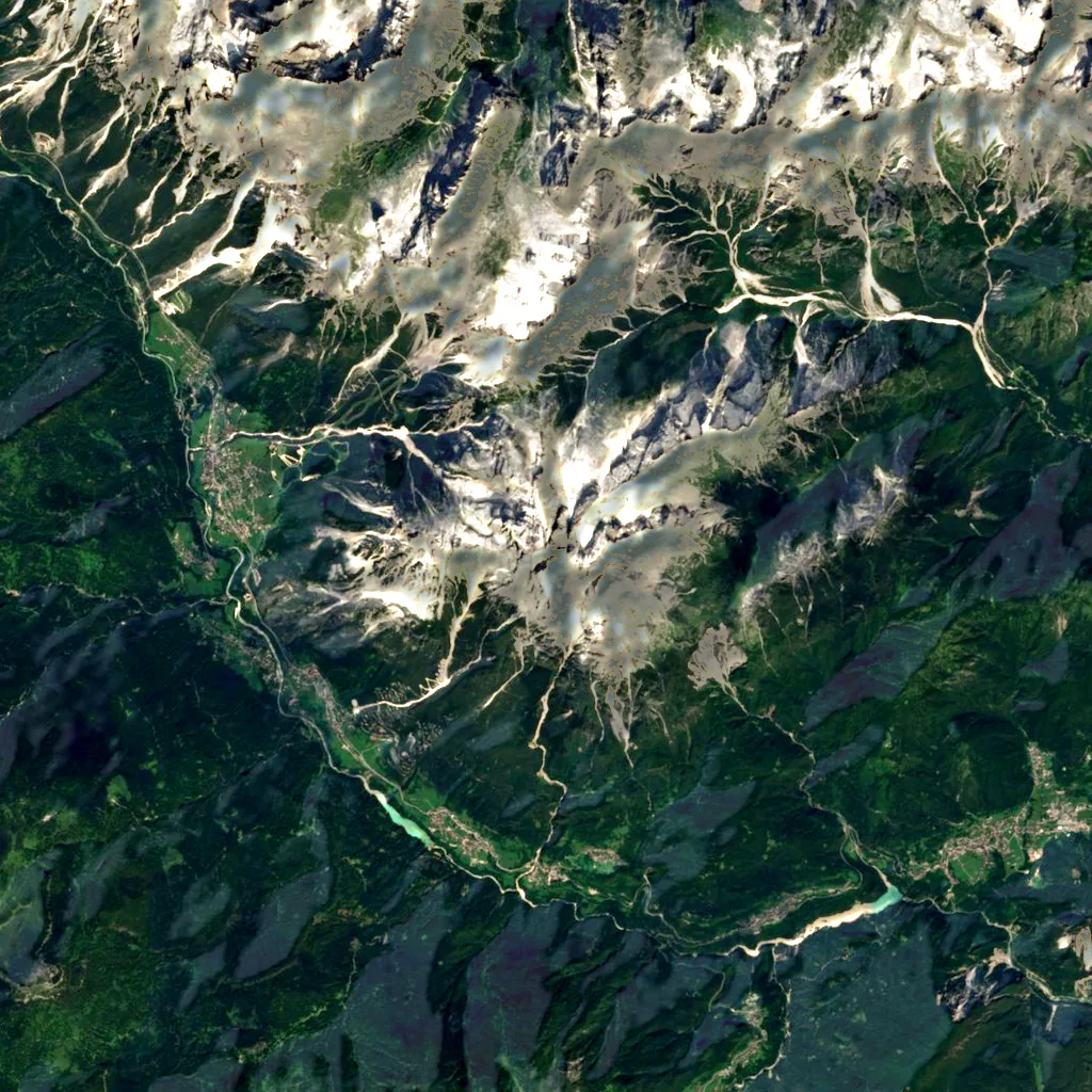 Antelao seen from above (Sentinel-2)