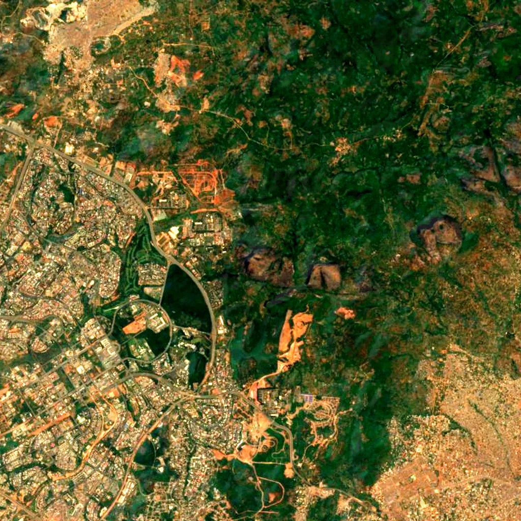 Aso Rock seen from above (Sentinel-2)
