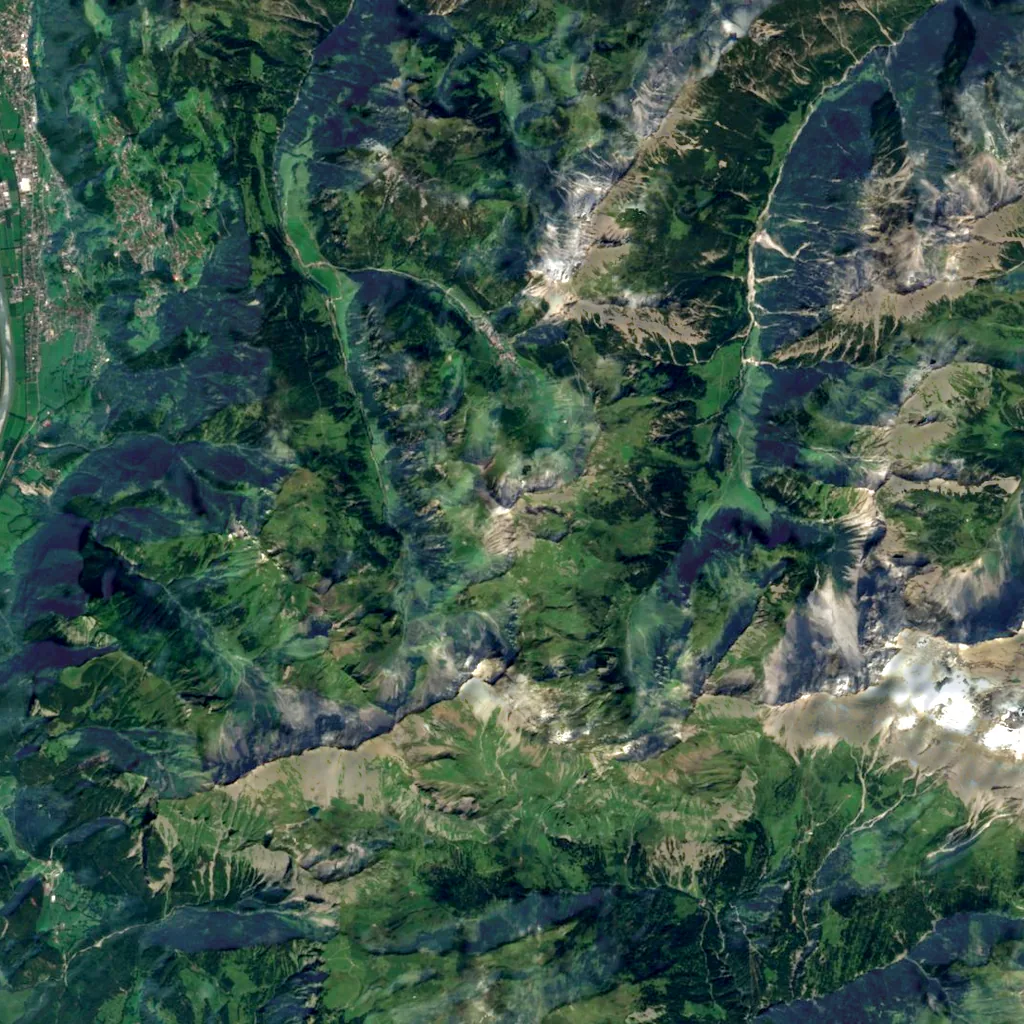 Augstenberg seen from above (Sentinel-2)