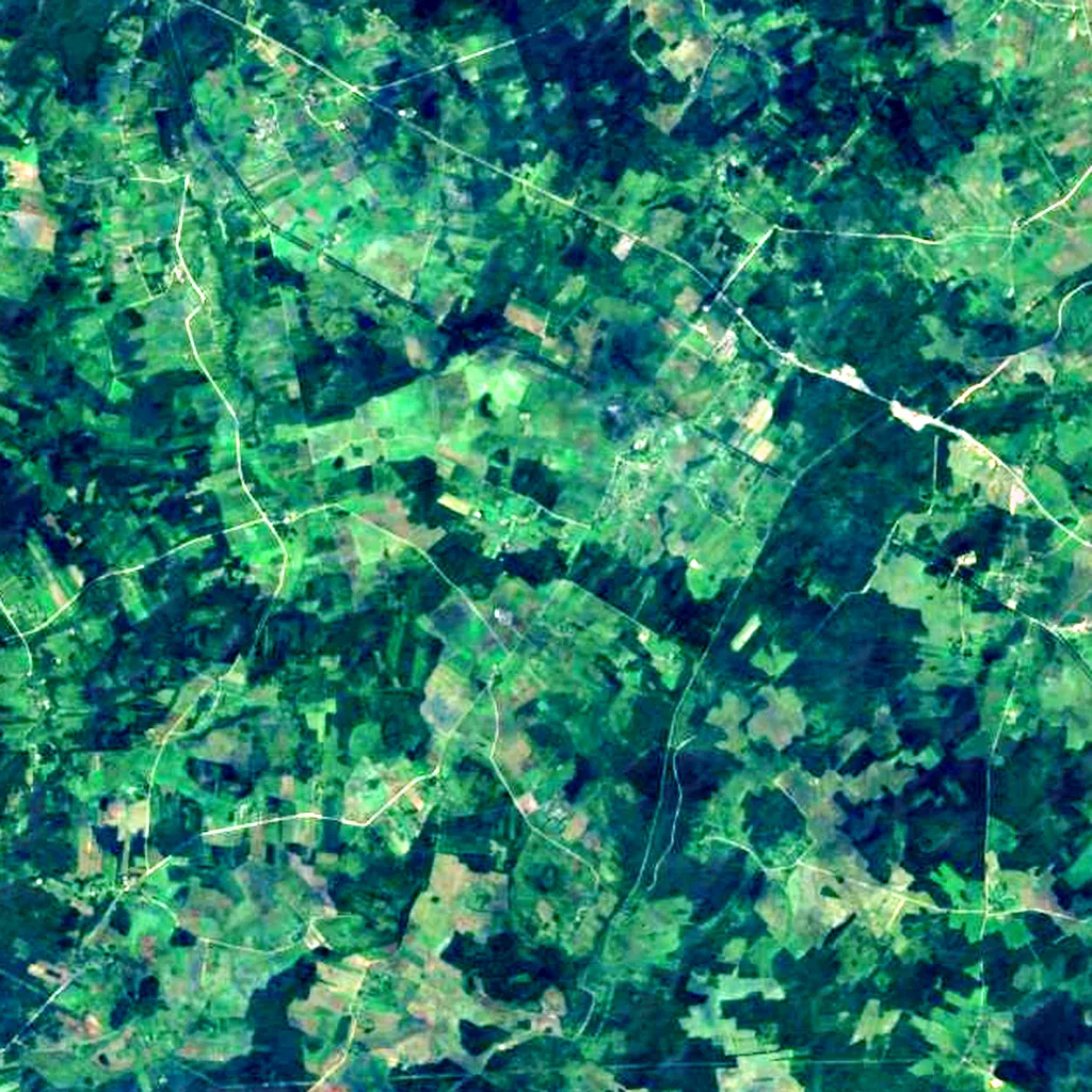Aukštojas Hill seen from above (Sentinel-2)