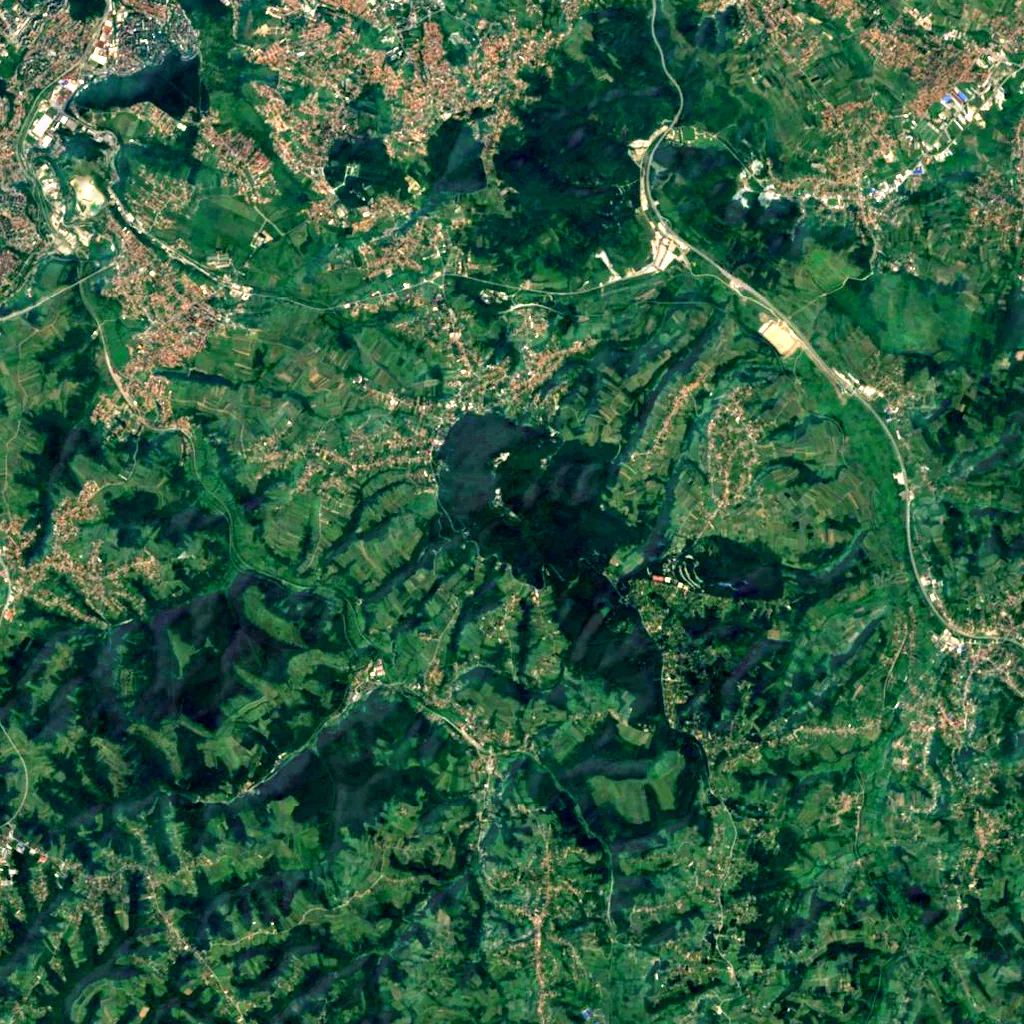 Avala seen from above (Sentinel-2)