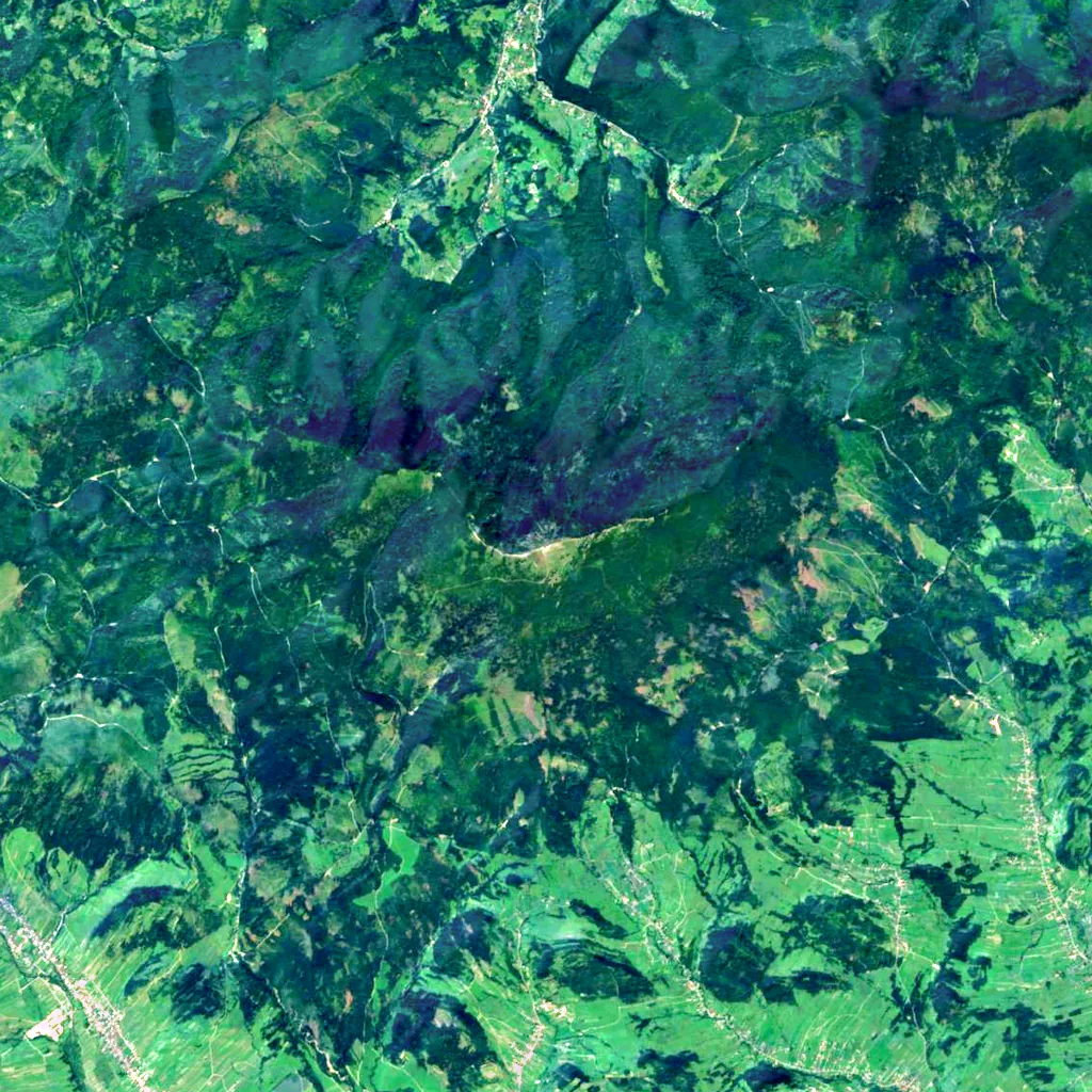 Babia Góra seen from above (Sentinel-2)