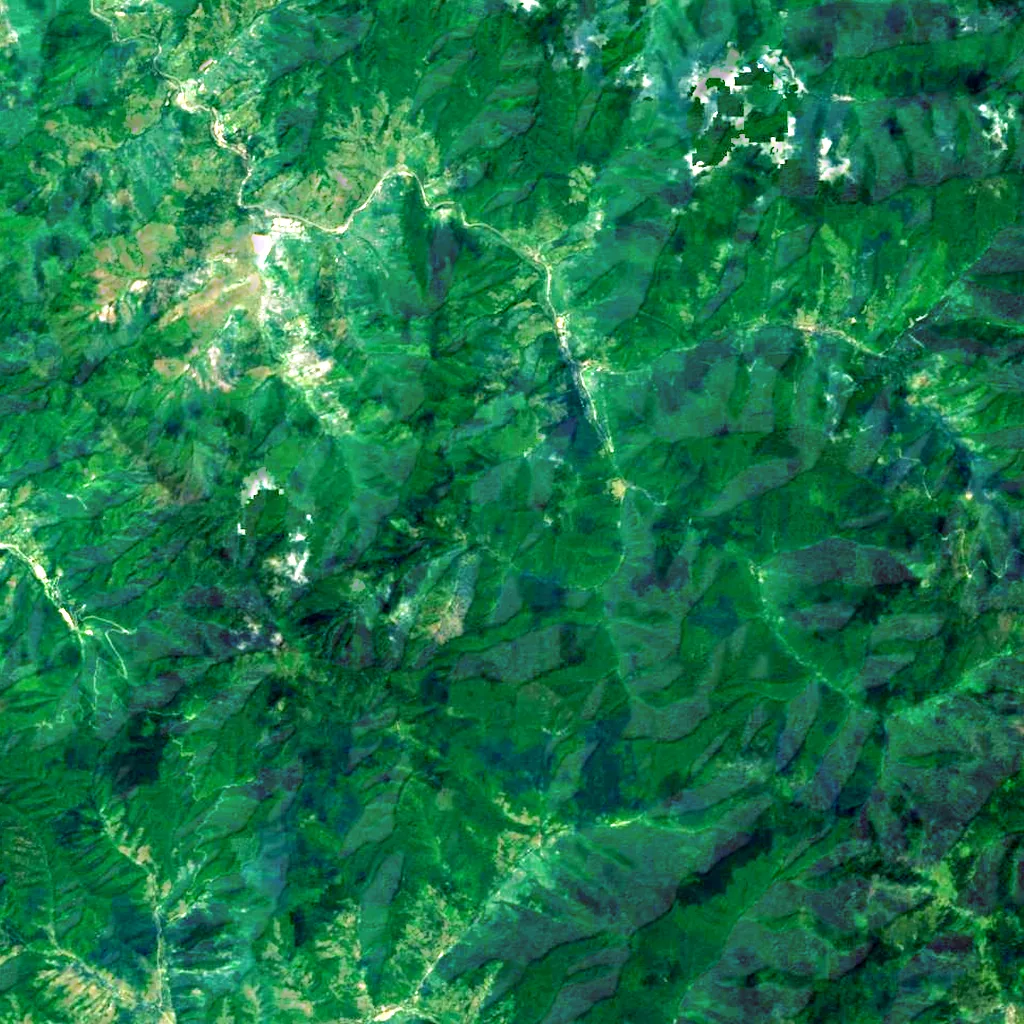 Baekdu Mountain seen from above (Sentinel-2)