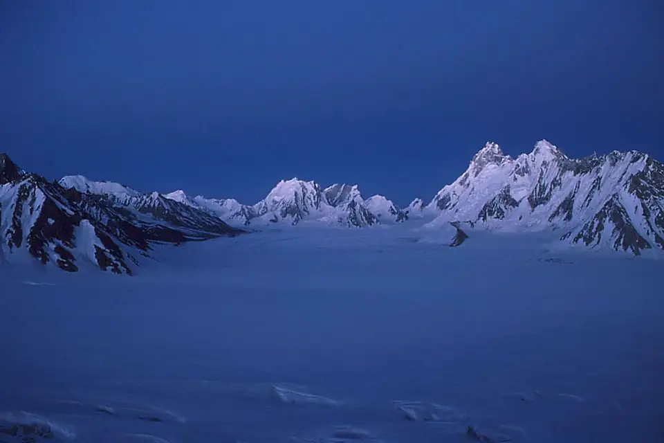 Snow Lake under twilight