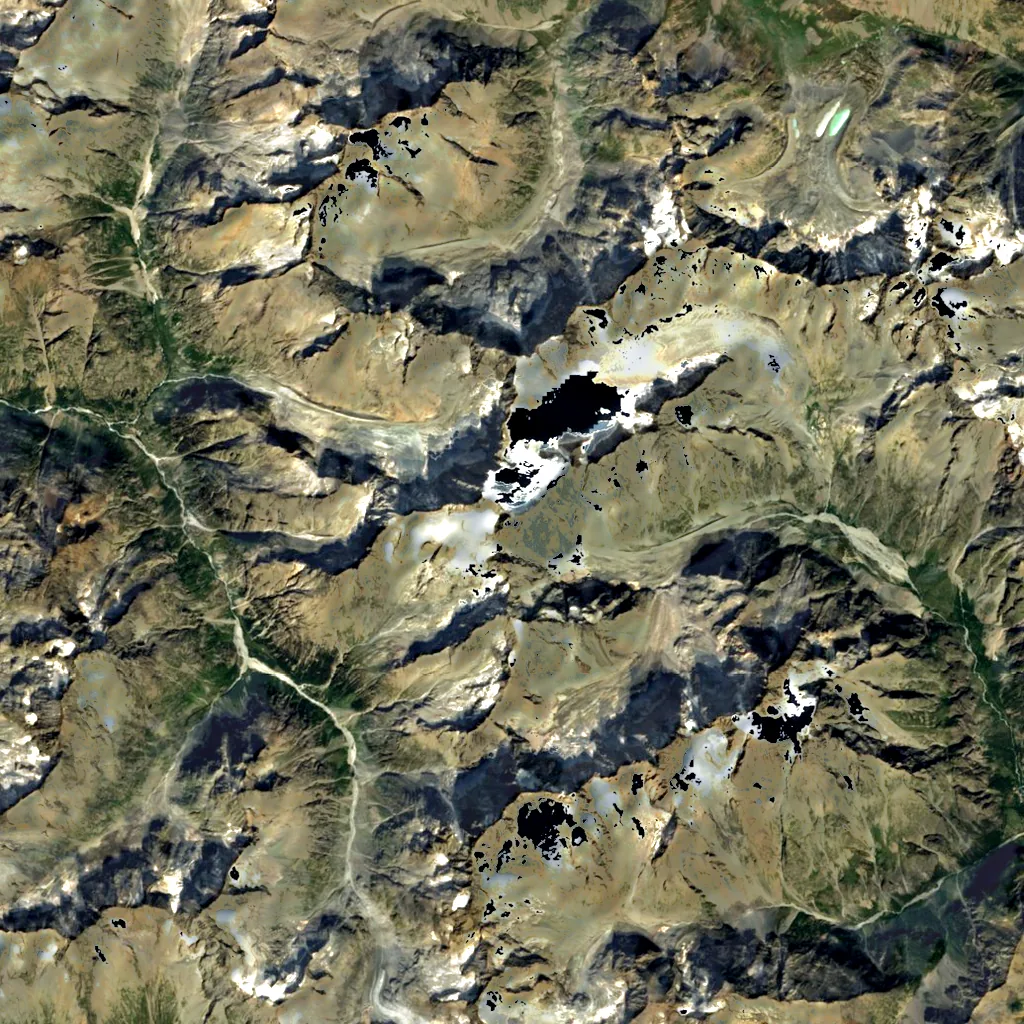 Barre des Écrins seen from above (Sentinel-2)