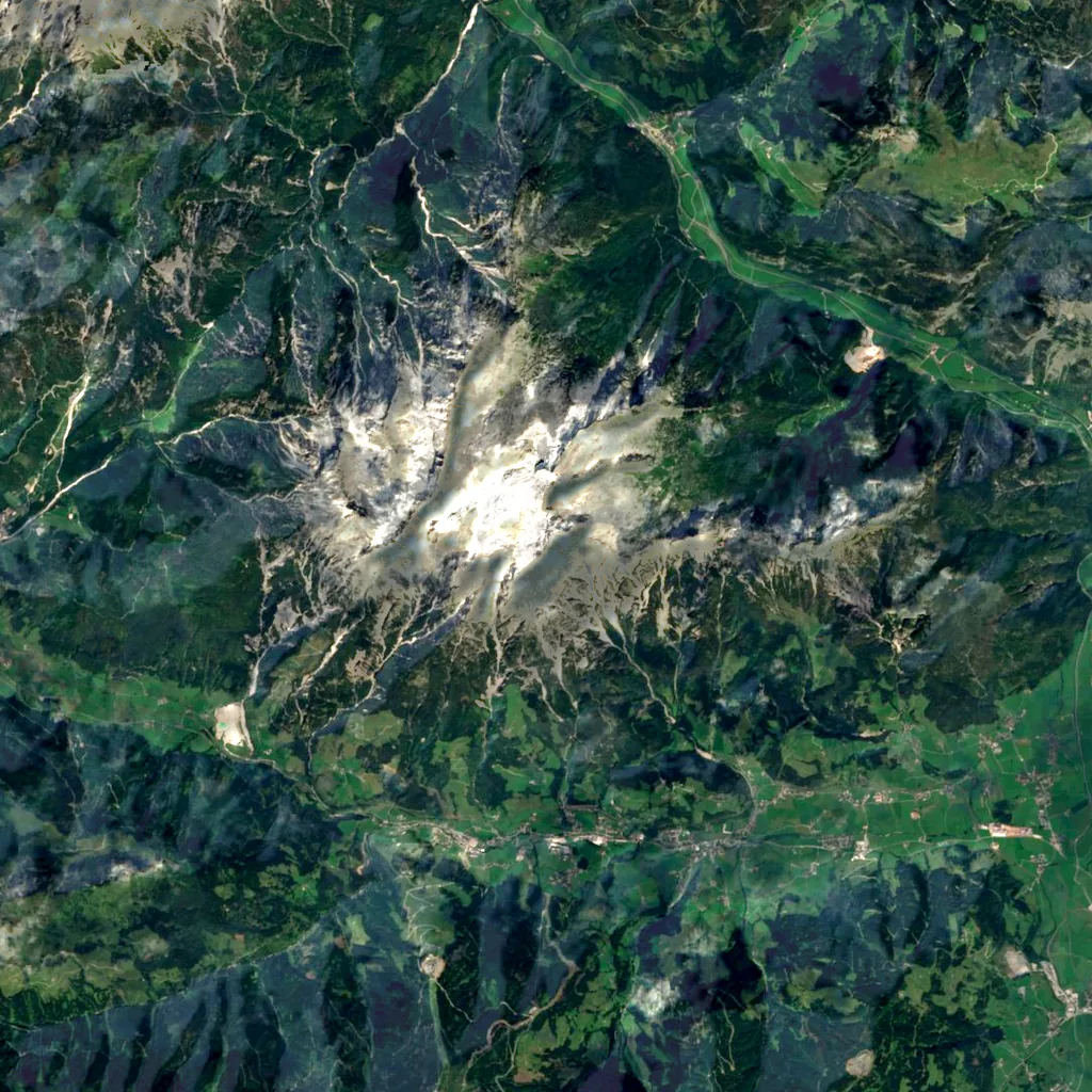Birnhorn seen from above (Sentinel-2)