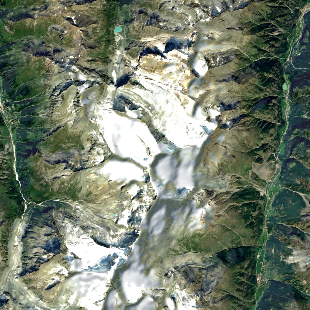 Bishorn seen from above (Sentinel-2)