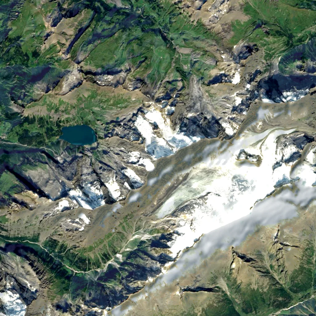 Blüemlisalp seen from above (Sentinel-2)