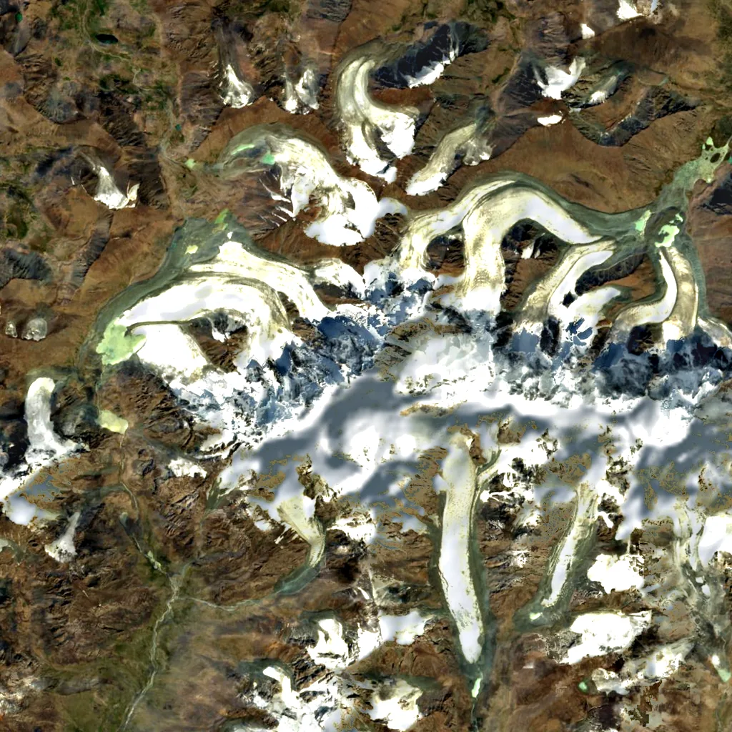 Bogda Peak seen from above (Sentinel-2)