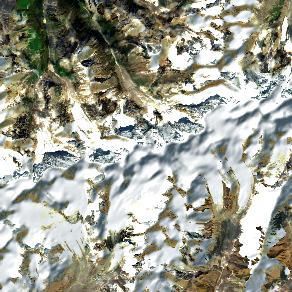 Boris Yeltsin Peak seen from above (Sentinel-2)