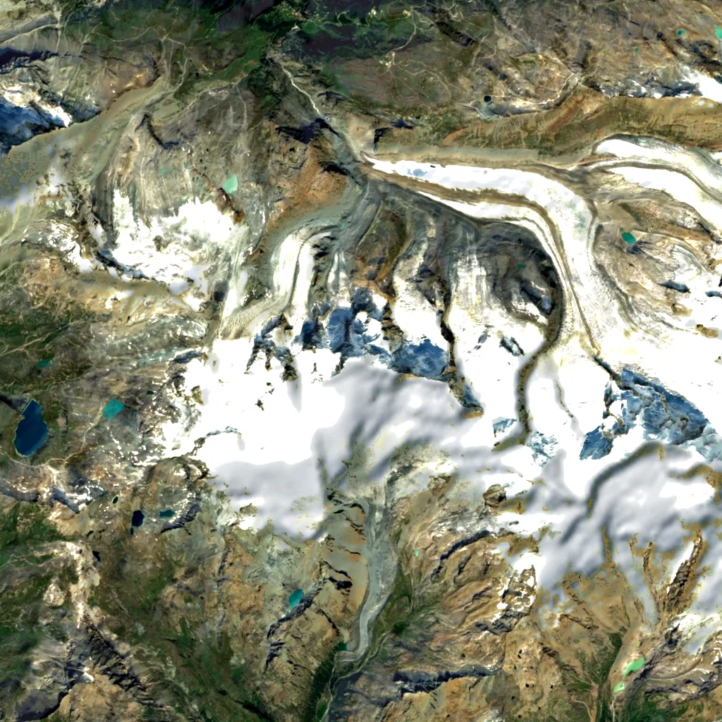 Breithorn seen from above (Sentinel-2)