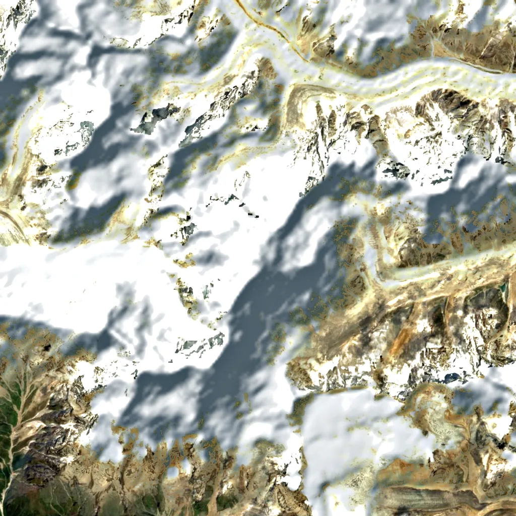 Chaukhamba seen from above (Sentinel-2)