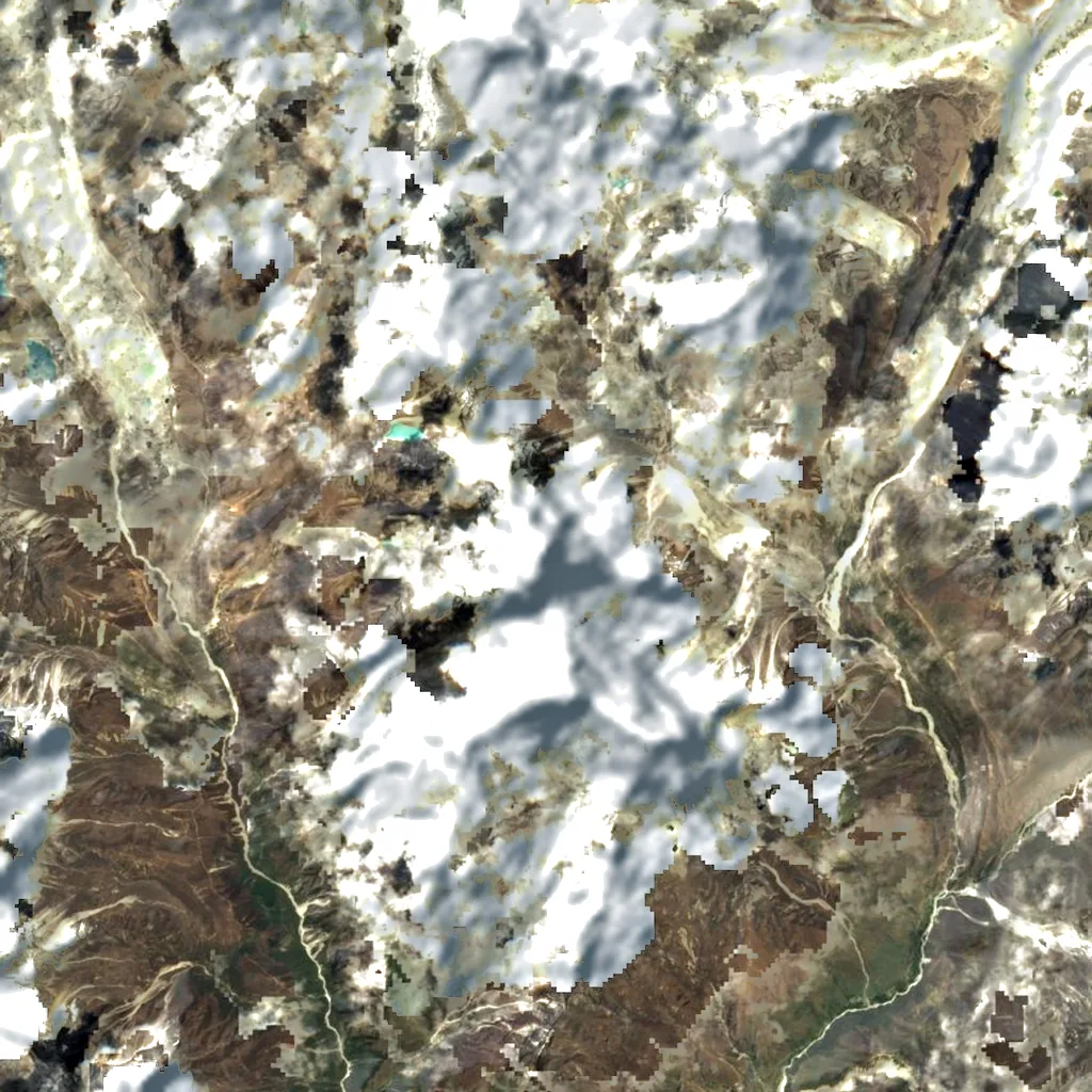 Cholatse seen from above (Sentinel-2)