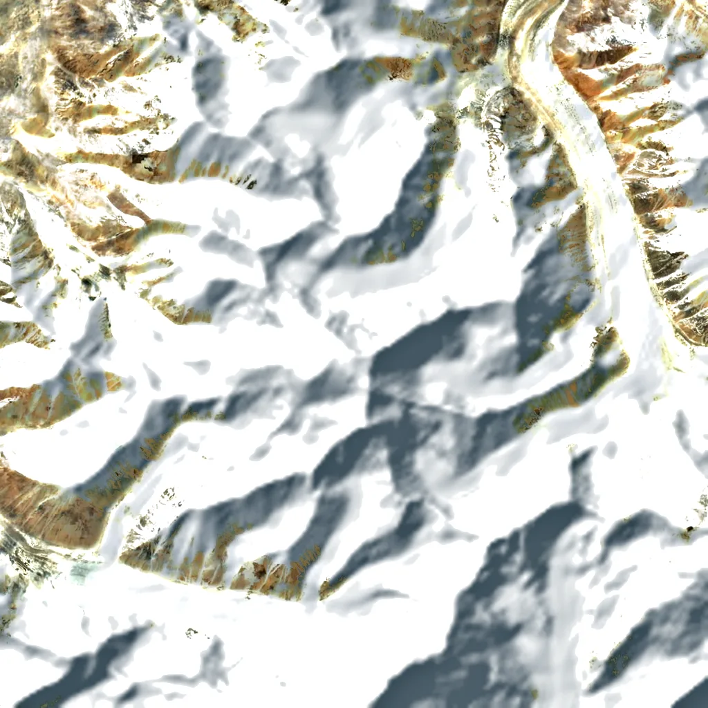 Chongtar Kangri seen from above (Sentinel-2)