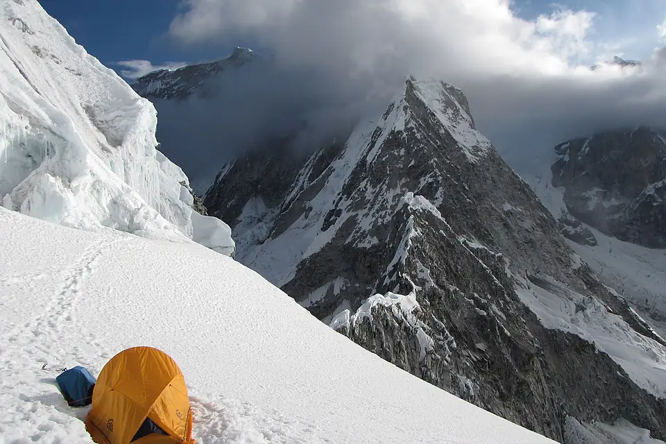 Chopicalqui glacier camp and Huascaran (6020870833)