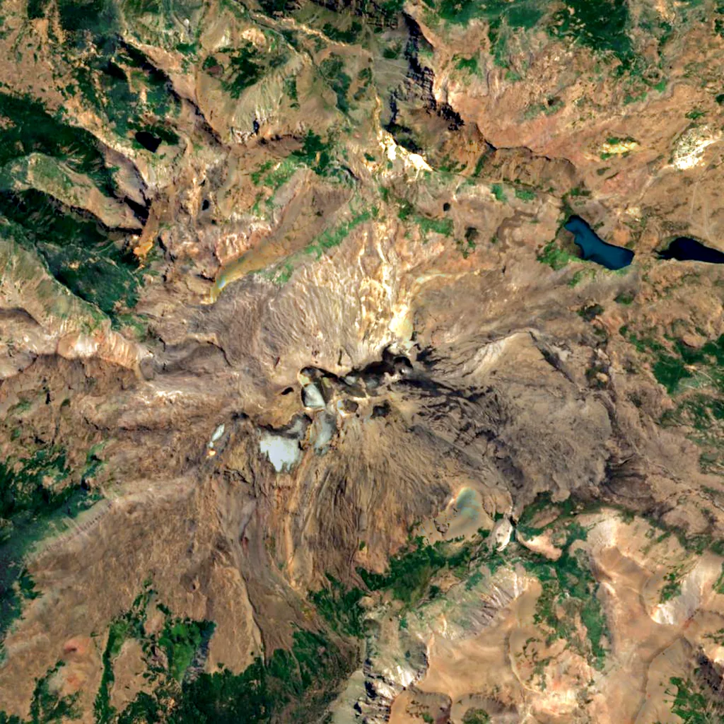 Copahue seen from above (Sentinel-2)