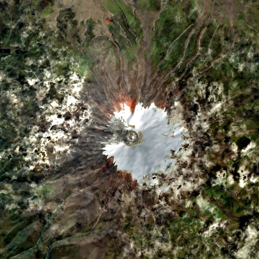 Cotopaxi volcano seen from above (Sentinel-2)