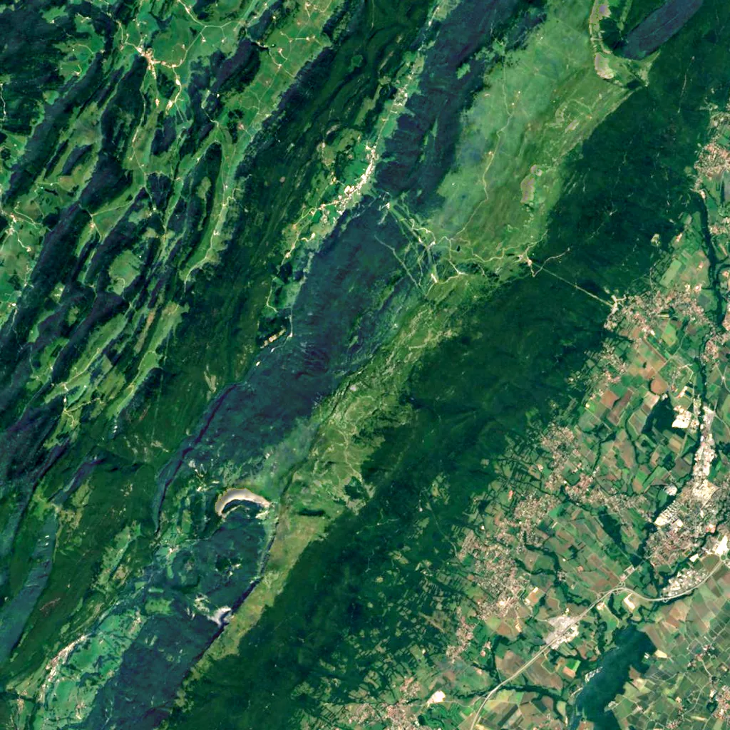 Crêt de la Neige seen from above (Sentinel-2)