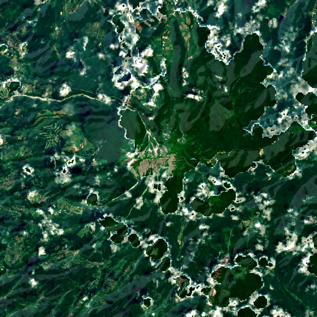 Daisen seen from above (Sentinel-2)