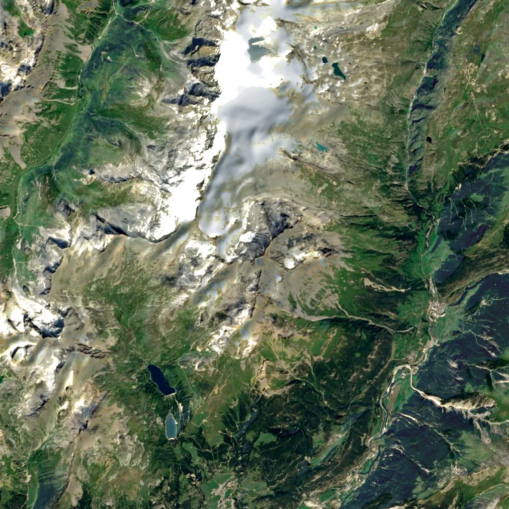 Dent Parrachée seen from above (Sentinel-2)