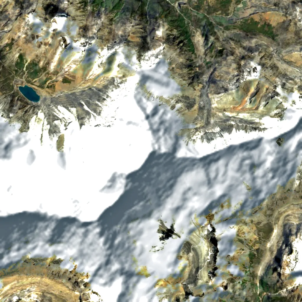 Dhaulagiri II seen from above (Sentinel-2)