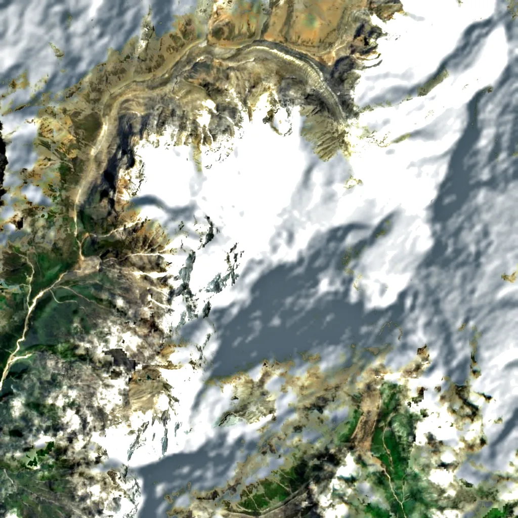 Dhaulagiri seen from above (Sentinel-2)