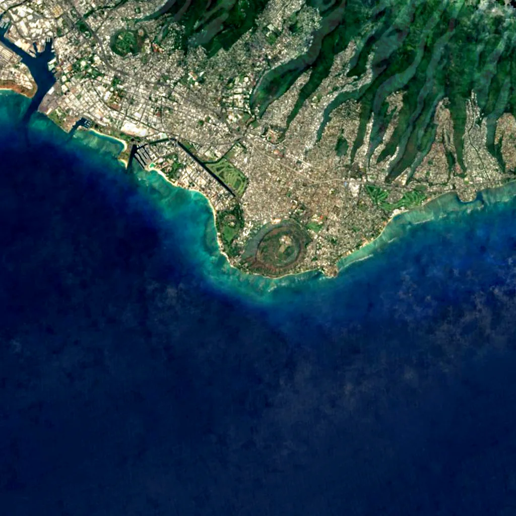 Diamond Head seen from above (Sentinel-2)