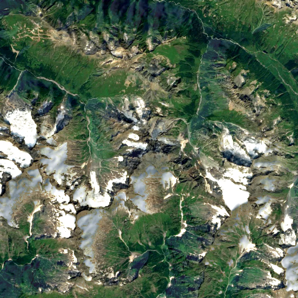 Dombai-Ulgen seen from above (Sentinel-2)