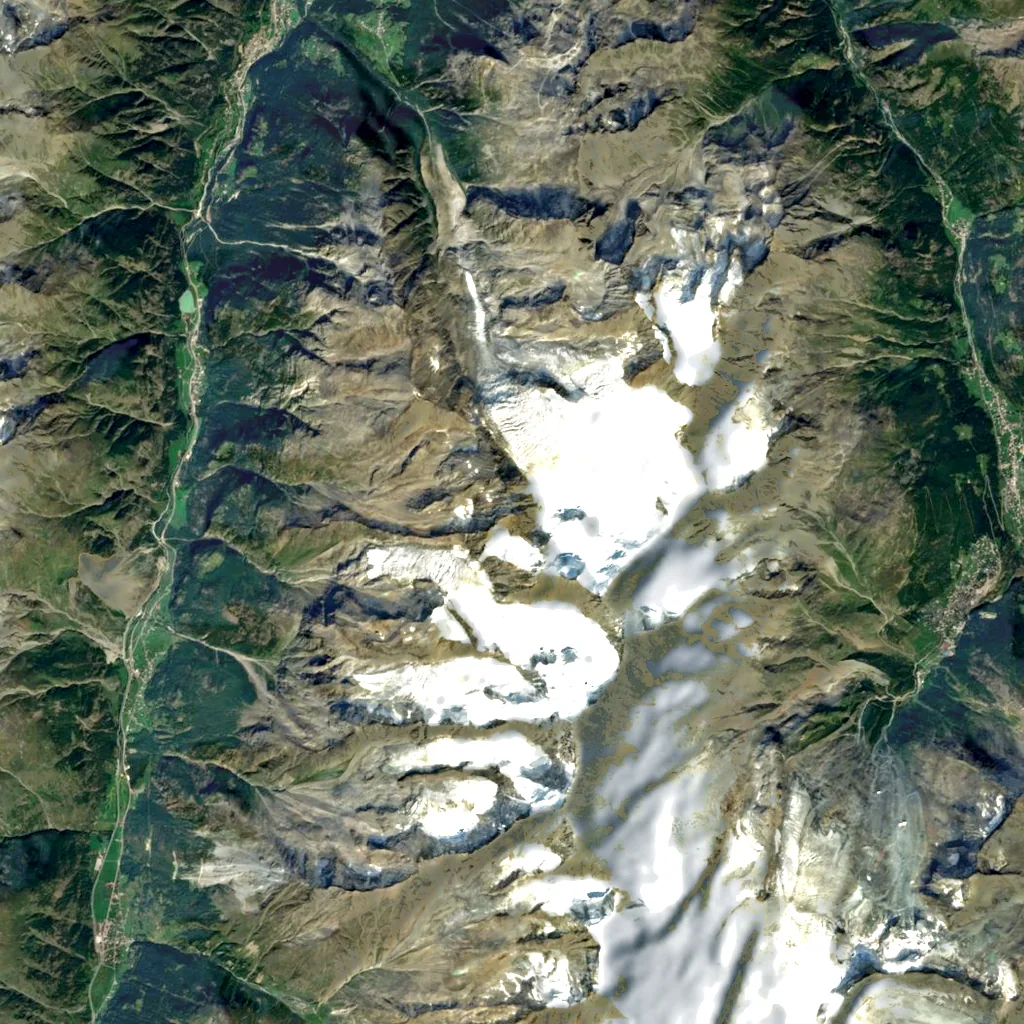 Dürrenhorn seen from above (Sentinel-2)