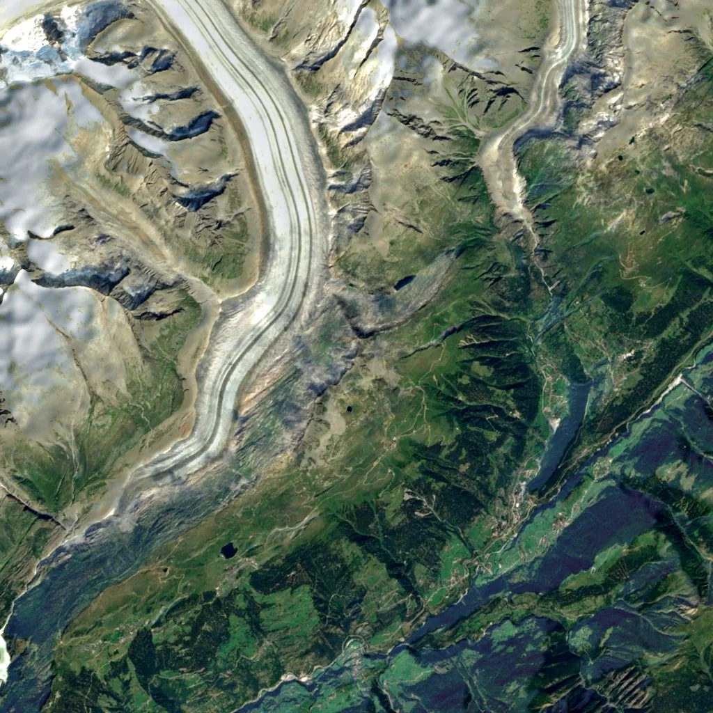 Eggishorn seen from above (Sentinel-2)