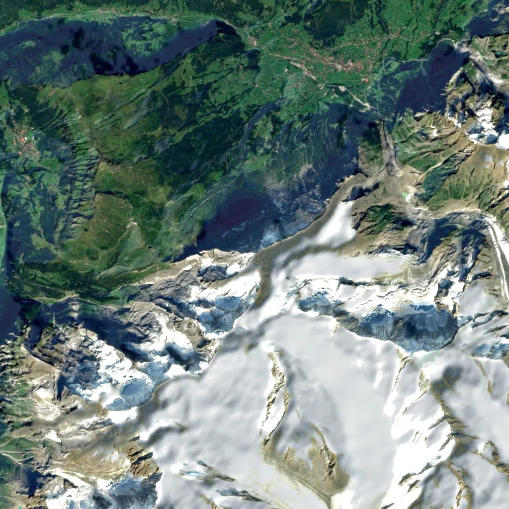 Eiger seen from above (Sentinel-2)