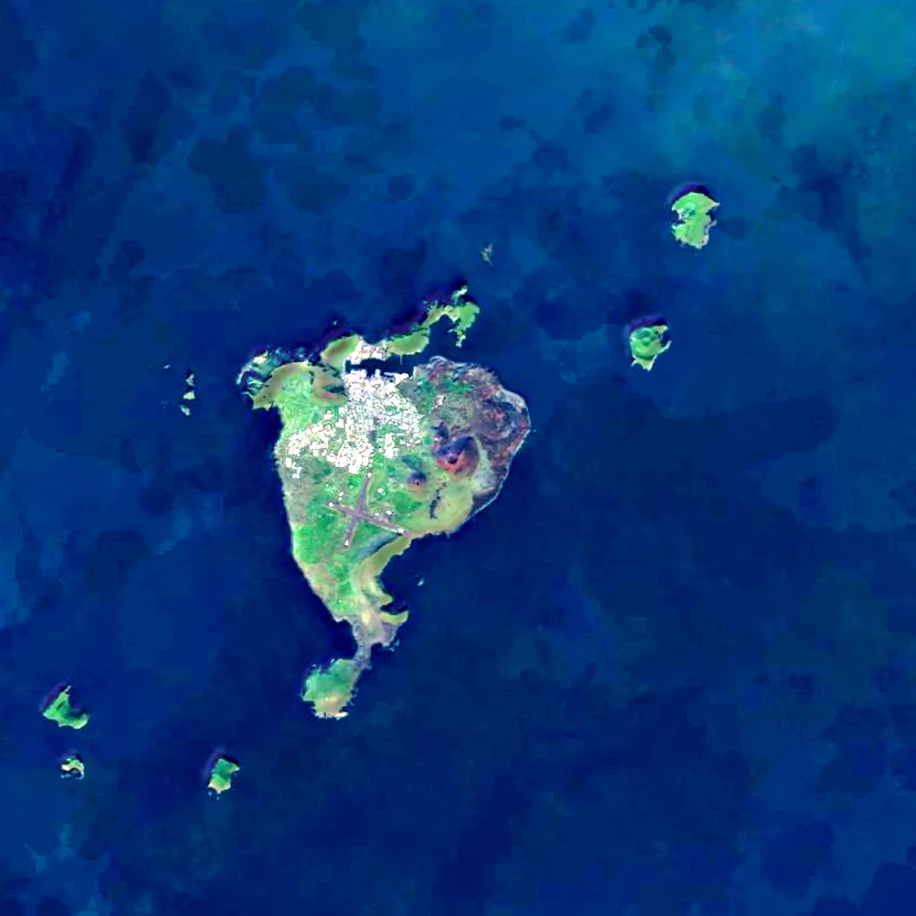 Eldfell seen from above (Sentinel-2)