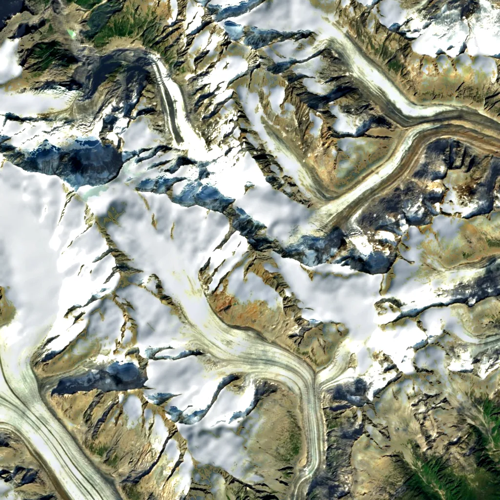 Finsteraarhorn seen from above (Sentinel-2)