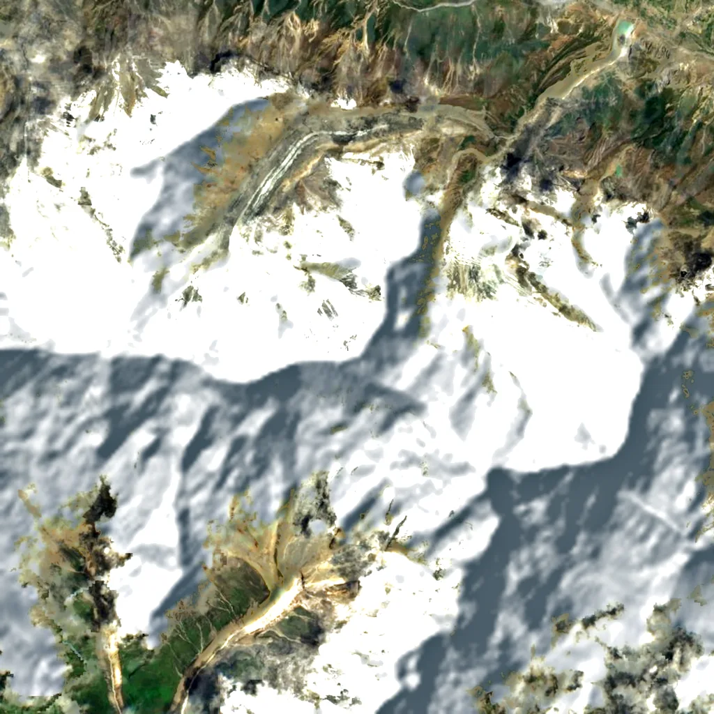 Gangapurna seen from above (Sentinel-2)