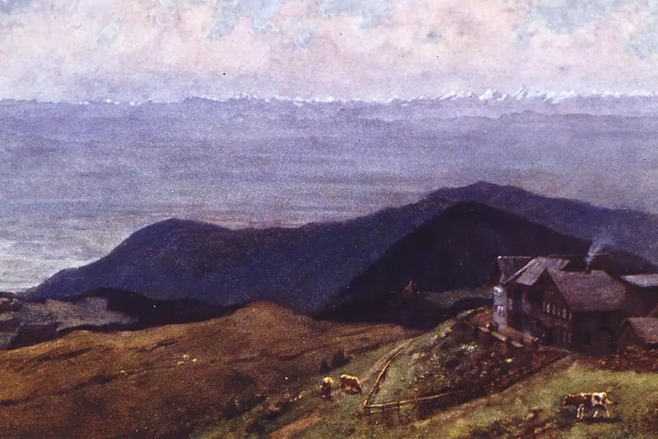 Gasthaus Belchenkopf 1424 m mit Blick auf die Alpen - btv1b10228946b