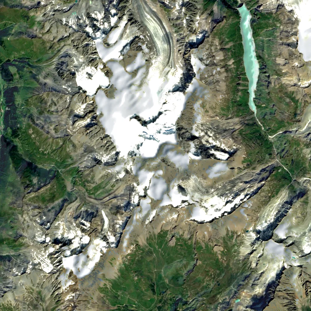 Grand Combin seen from above (Sentinel-2)