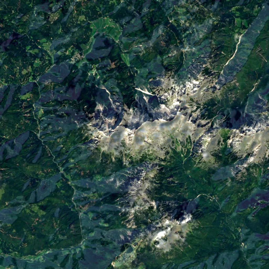 Grintovec seen from above (Sentinel-2)