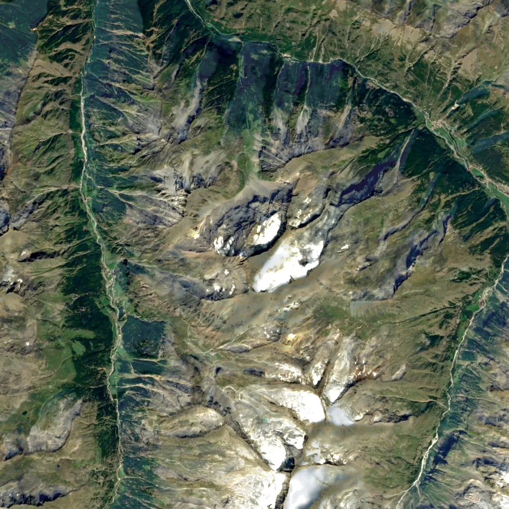 Grivola seen from above (Sentinel-2)