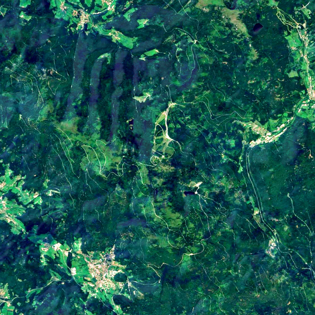 Großer Arber seen from above (Sentinel-2)