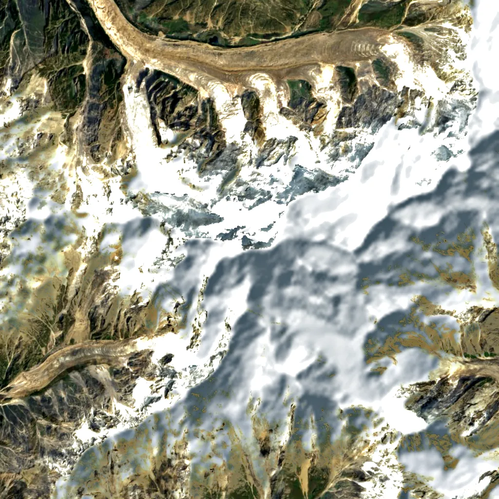 Haramosh Peak seen from above (Sentinel-2)