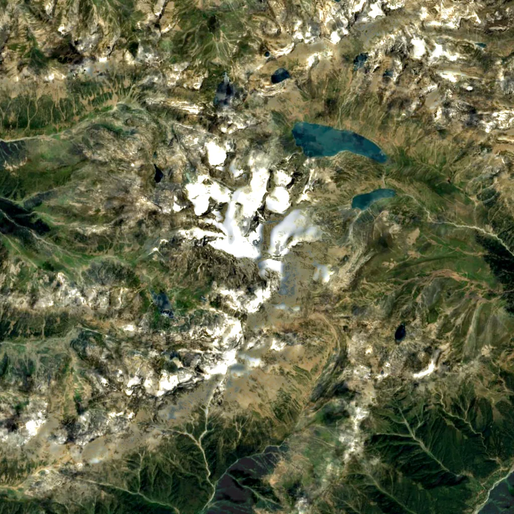 Harmukh Mountain seen from above (Sentinel-2)