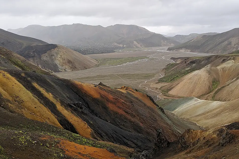 Colorful mountain slope in Landmannalaugar