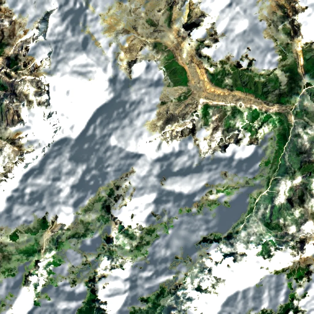 Hiunchuli seen from above (Sentinel-2)
