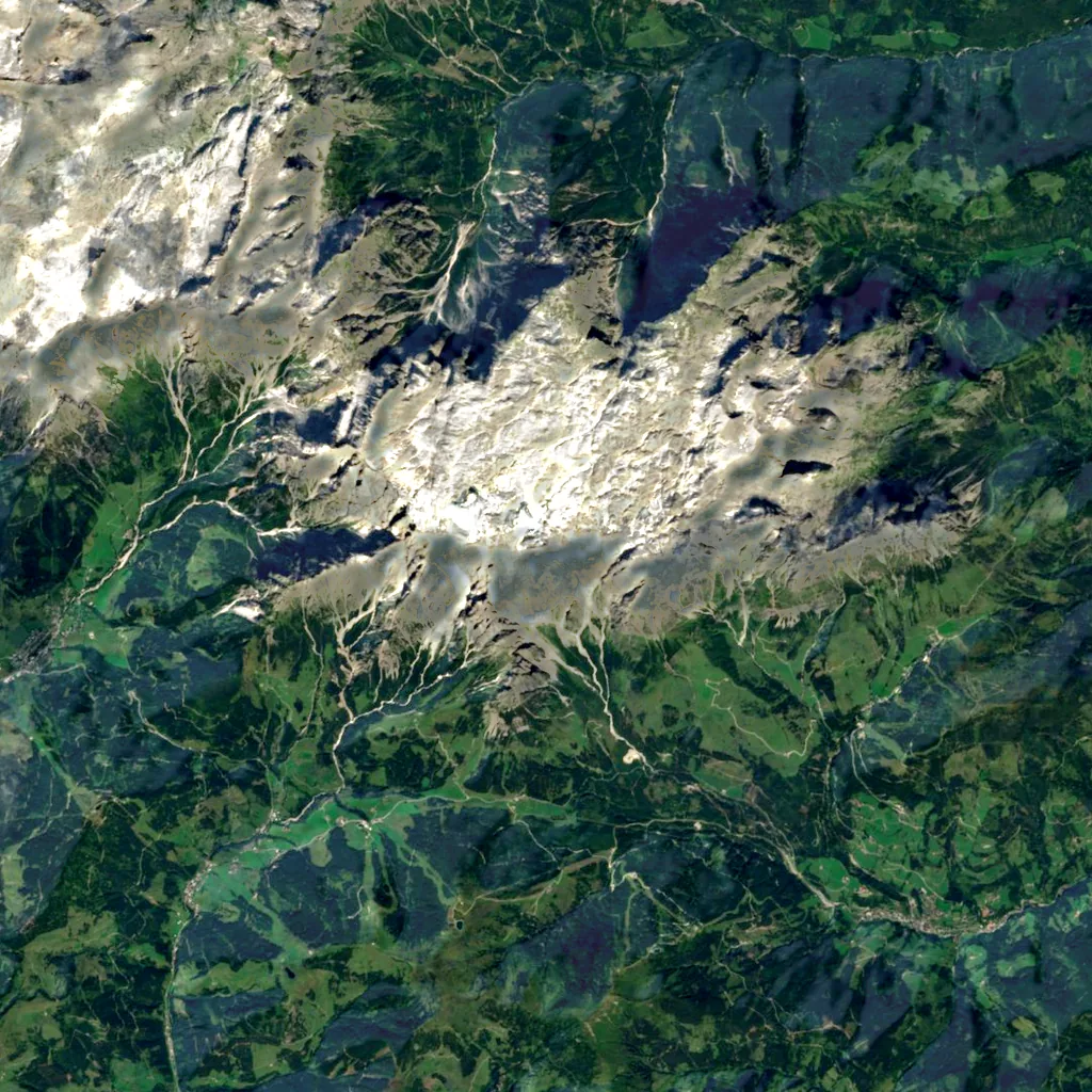 Hochkönig seen from above (Sentinel-2)